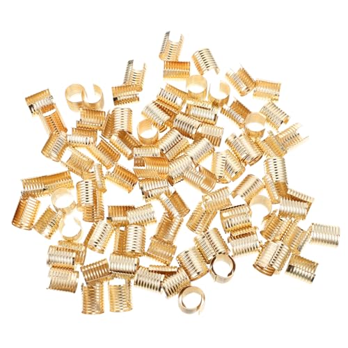 IWOWHERO 100pcs Tassel Tail Clip for DIY Jewelry Rope Fastener Clamp Leather Cord Clips