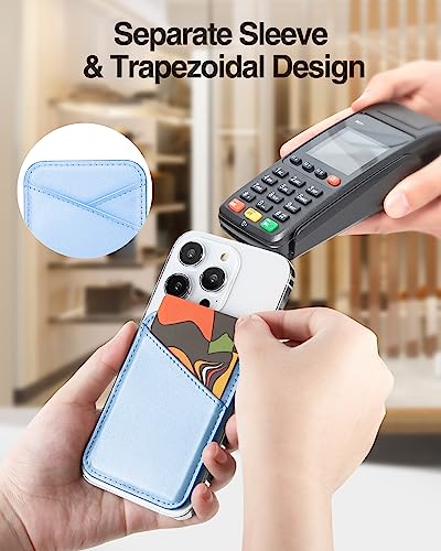 Image of Miroddi for MagSafe Wallet, Strongest Magnetic Card Holder for iPhone 17 /16 /15 /14 /13 /12 Series, Ultra-Thin Leather Magnetic Phone Wallet with 2 Card Slots, RFID Blocking, No More Falling, White Ice