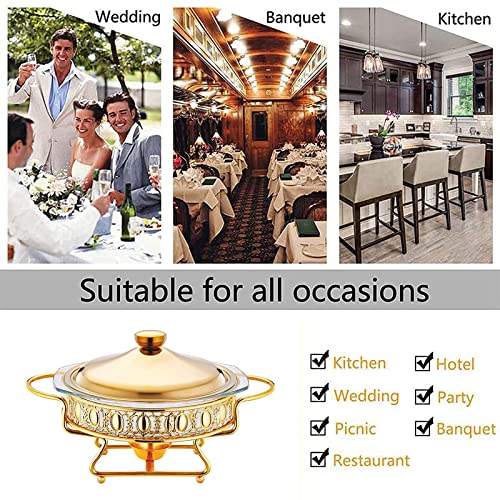 ywewsq Chef Chafing Dish Buffet Set, Edelstahl Hot Pot und Buffetwärmer Sets, Catering Buffet Mini Hot Pot Outdoor… – Bild 3