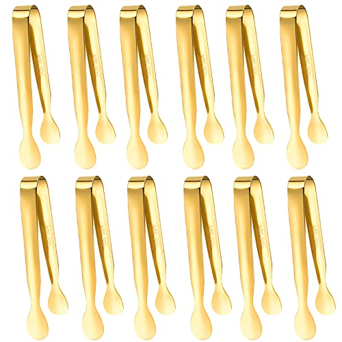 Pinzas para el Hielo, Victse 12 Pieza Mini Pinzas Clip de Acero Inoxidable para Servir, Pinzas Pequeñas Multiusos, Pinzas para Azúcar de Hielo, Utensilios de Cocina, Cafetería