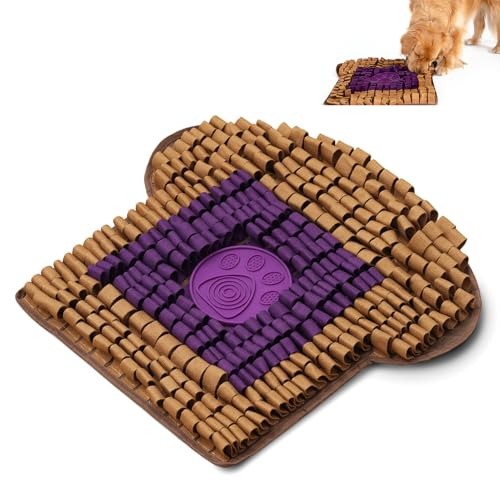 Snuffle Mat for Dogs Toast PB&J, Large Dog Snuffle Mat 21 x 23, Plush Enrichment Toy Slow Feeder Mental Health to Keep Them Busy, Machine Washable, Snuffle Mat for All Breeds Sizes