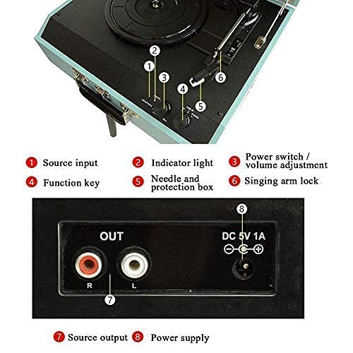 AURADO Tourne-Disque, Music Box Bluetooth Mid Century Record Player avec 3-Speed Turntable, CD, Cassette Player Radio… - Les Beatles, Paul McCartney, John Lennon, RIngo Starr, George Harrison AURADO Tourne-Disque, Music Box Bluetooth Mid Century Record Player avec 3-Speed Turntable, CD, Cassette Player Radio… – Image 5