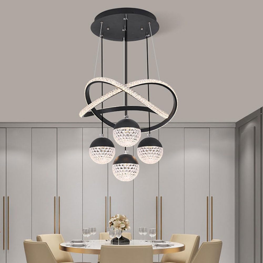 Lustre lumière lampe suspendue LED de luxe abat-jour acrylique chic