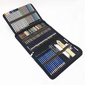 72 stuks aquarelkleurpotloden en potloden, tekenset met grafietkoolstiften, sticks gereedschap en kit bag voor tekening…