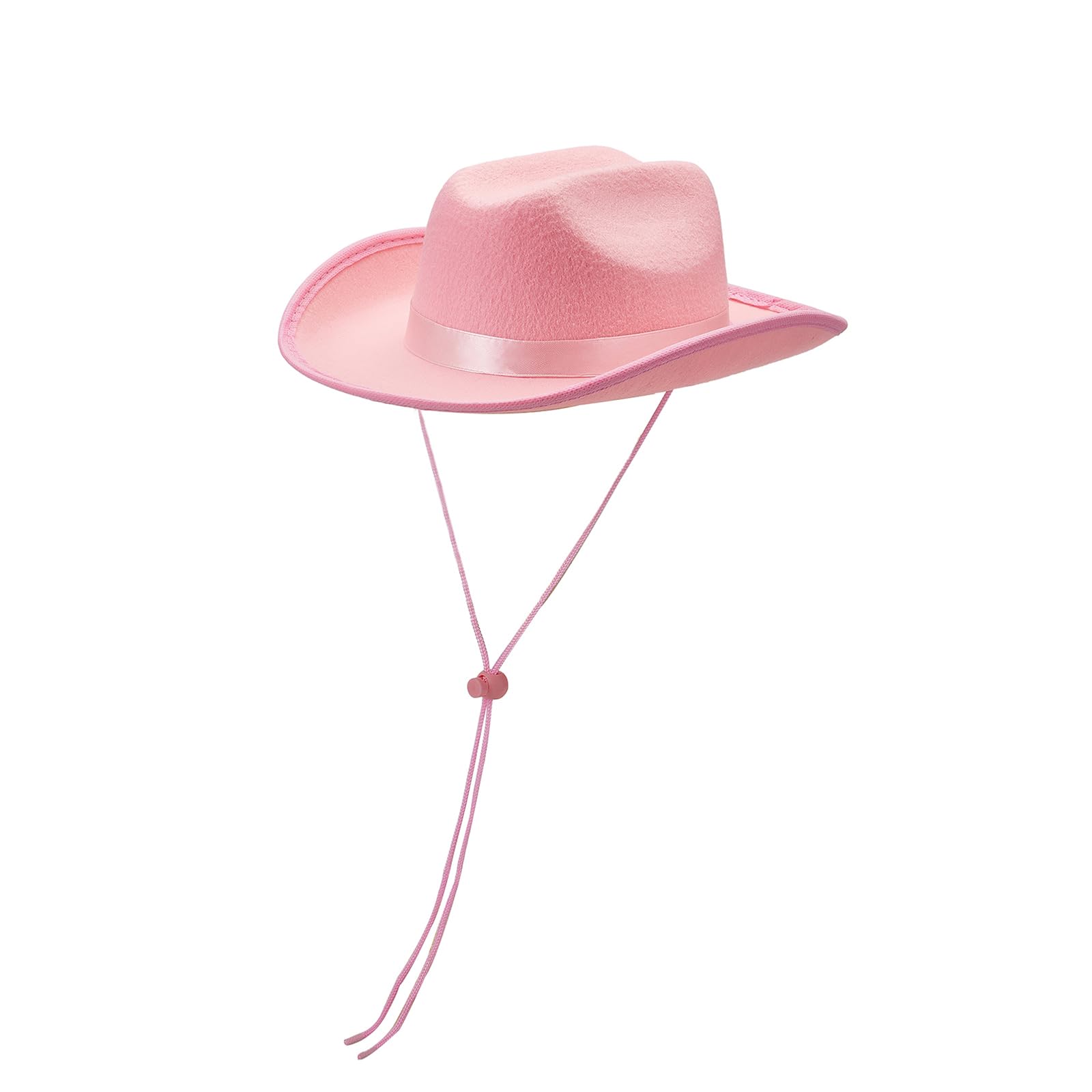 Edhomenn Kids Cowboy Hats, Wide Brim Western Cowgirl Hat with Adjustable Strap, Cowgirl Costume Accessories (02 Pink, One Size) โ image 1