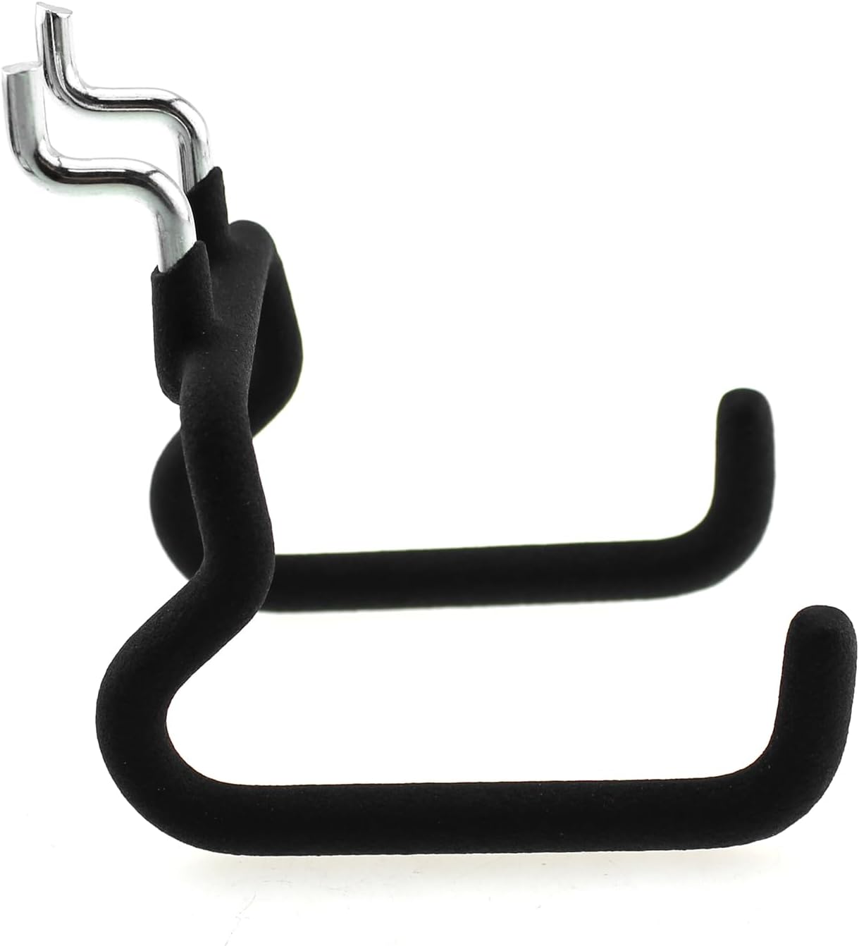 Maxmoral 2PCS 90x63mm Straight Hook Nailboard Hook Nailboard Drill Bit Holder Nailboard Double Power Tool Black Pegboard Flat Utility Hook Nailboard Organisation Accessories for Pneumatic Tool