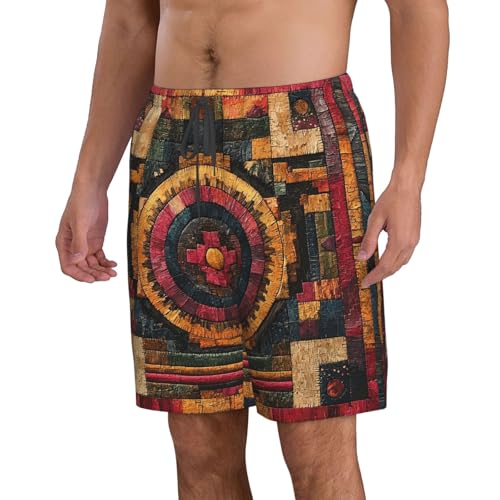 Men's Swim Trunks Beach Board Shorts Swimming Quick Dry - Southwest Native American Aztec Navajo2