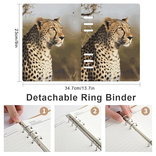 Carnet de notes A5 motif léopard cadeau élégant rechargeable