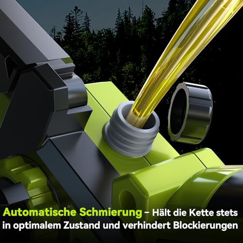 8 und 6 Zoll Mini Kettensäge,1300W Astsäge mit 8000mAh Batterie, Akku Säge mit Automatischem Öler und Werkzeugloser Kettenspannung, Kompatible mit Makita Akku 18V, Einhand Kettensäge für Holz, Ast 6