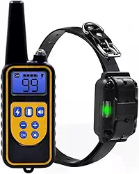 Coleira adestramento antilatido eletrônica com controle remoto e à prova d'água recarregável para cães