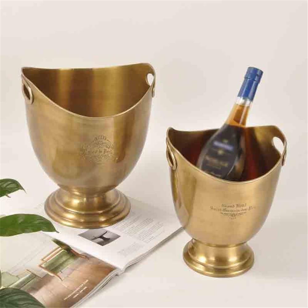 Cubo de Hielo Cubo de Hielo Cobre, Cuenco Enfriador for Vino, Bar clásico, Juego, Objetos Decorativos, Adorno, Cubo pellets Grande | Pequeño