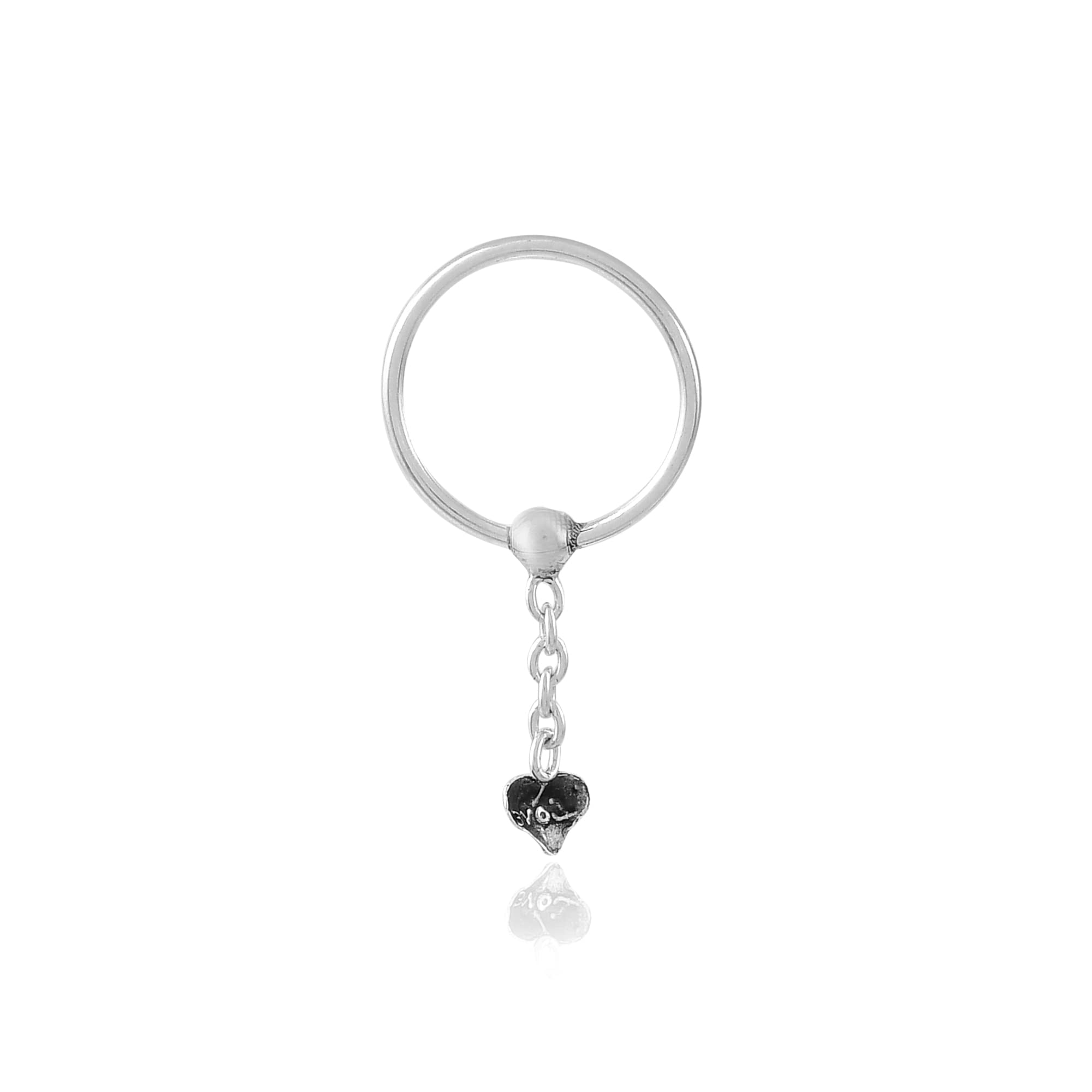 NEMICHAND JEWELS 925 Sterling Silver Plain Heart Charm Nose Ring & upper helix earring For Women (10mm- 1PC) (B09JCLPH5V) Amazon Price History, Amazon Price Tracker