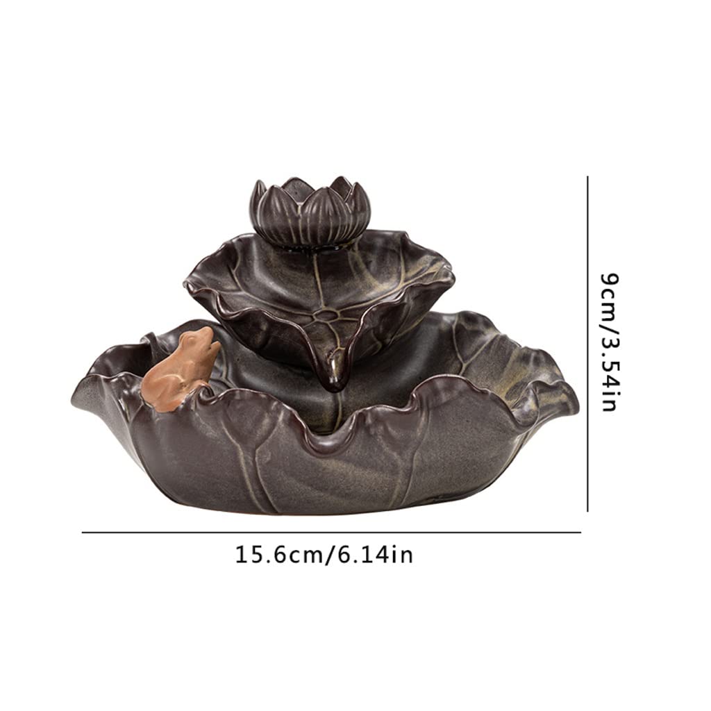 Bruciatore di Incenso Porta incenso a cascata, porta incenso a riflusso di loto, porta incenso a cascata, porta incenso a riflusso in ceramica fatto a mano, porta incenso a cascata per ufficio, yoga,