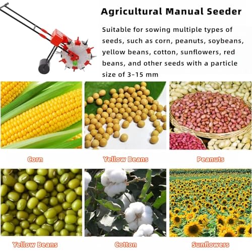 Sembradora manual con 6 boquillas para siembra de hileras miniatura 3