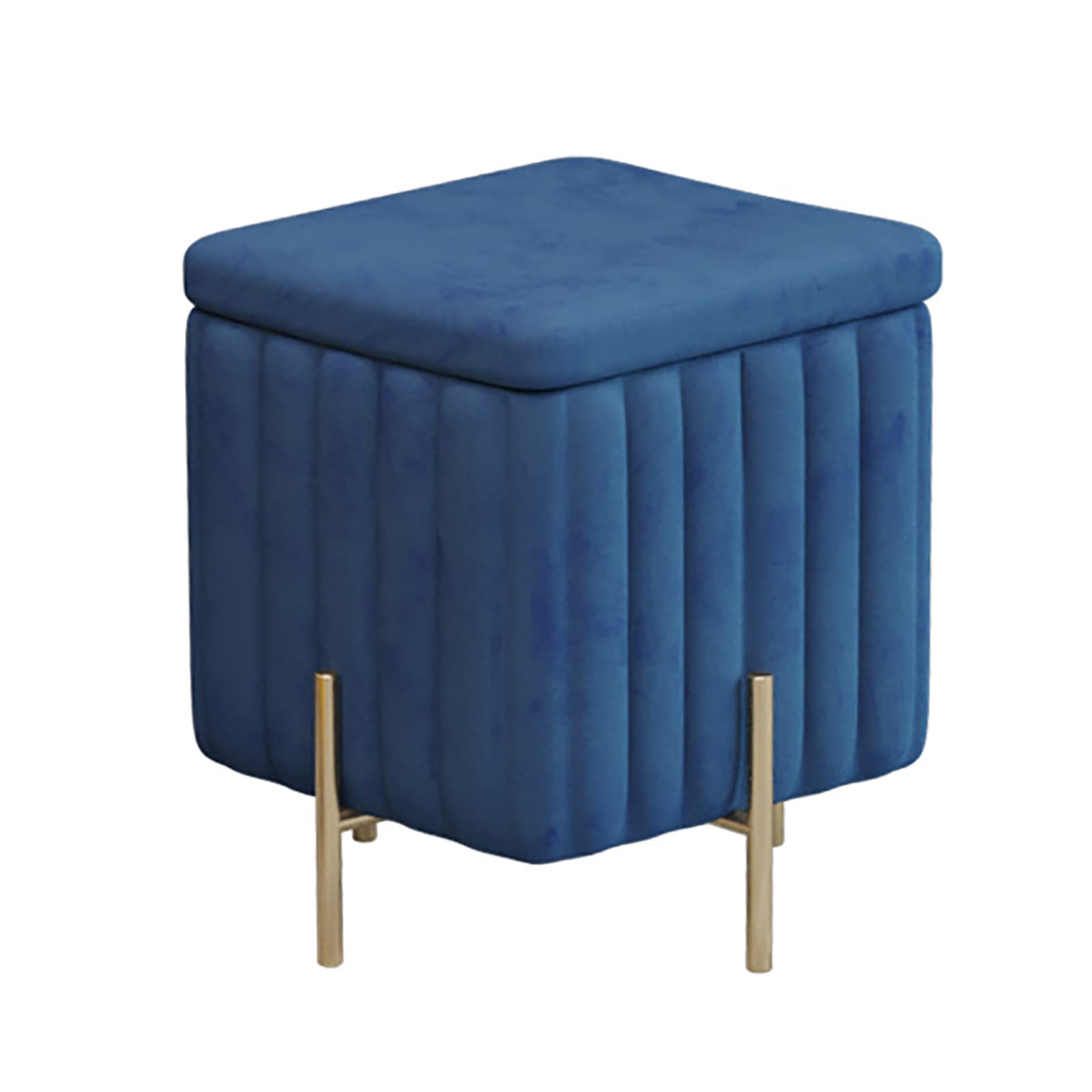 Tabouret de rangement velours pour ranger les plaids du salon