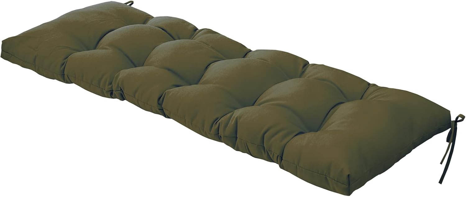 QILLOWAY Outdoor Bench Cushion - 51x18x4 Inch Waterproof Patio Bench Cushion, Durable Bench Cushions for Outdoor Furniture, Replacement Outdoor Bench Cushions for Garden, Deck,Dark Green