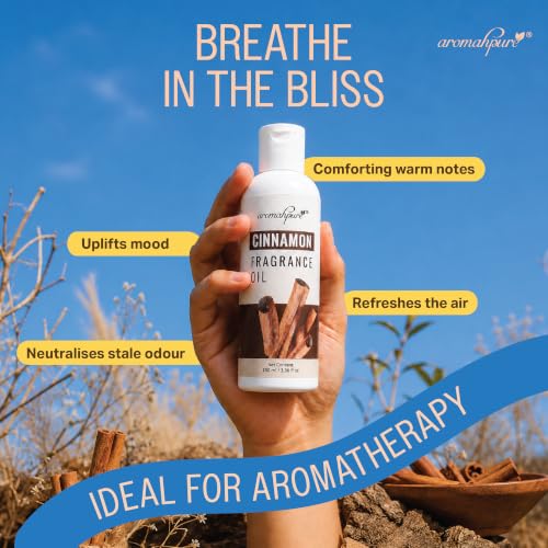 Image of Aromahpure Cinnamon Aroma Oil | 100ml Undiluted & Natural | Long-Lasting Scent for Aromatherapy, Candle & Soap Making, Diffusers, Room Freshener, Humidifier, Bathroom Revitalizer & Home Essentials