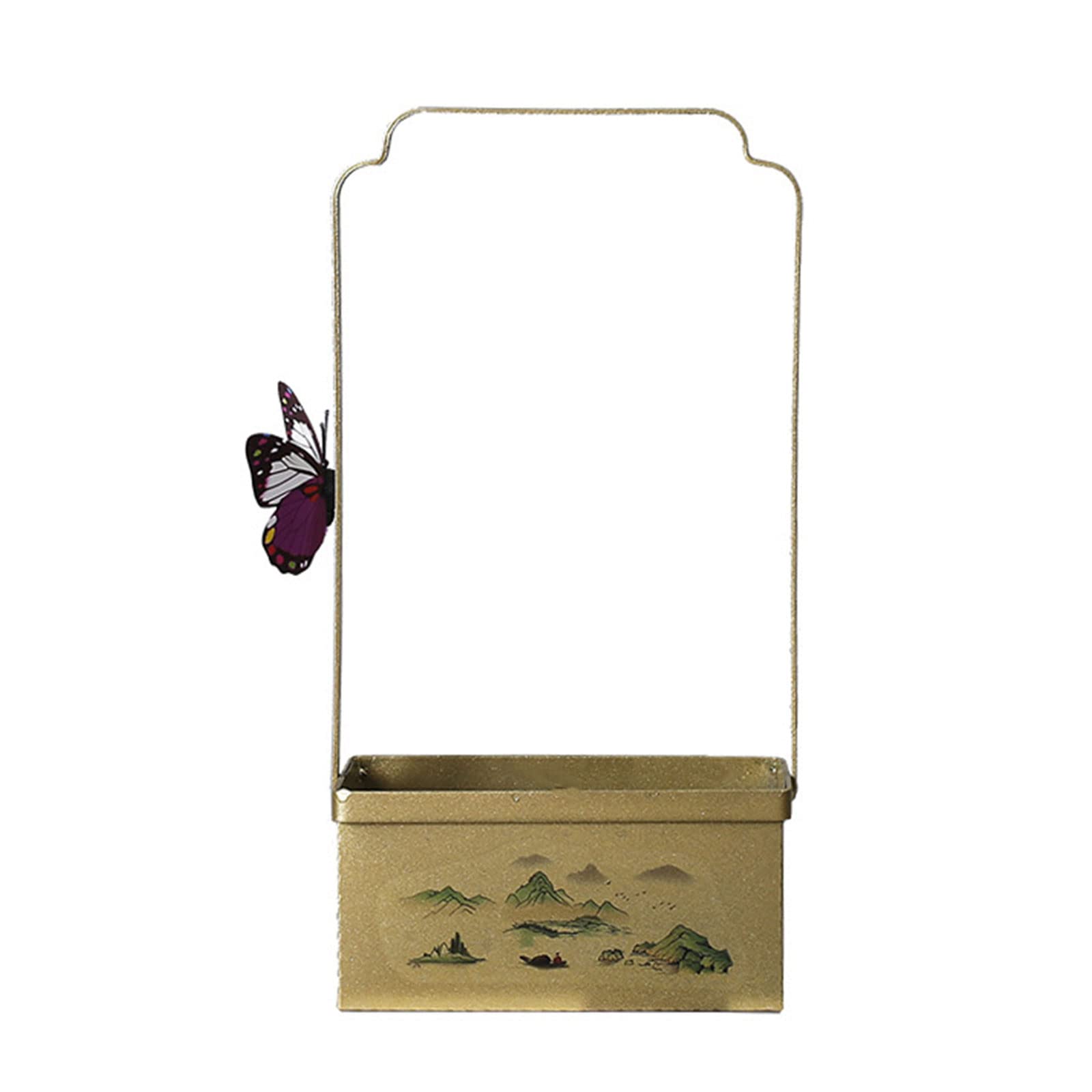 YWLUUOO Garden Rectangular Iron Flower Vase for All House Plant Flower Pots Iron Flowerpot Unique Pots Vase Houseplant