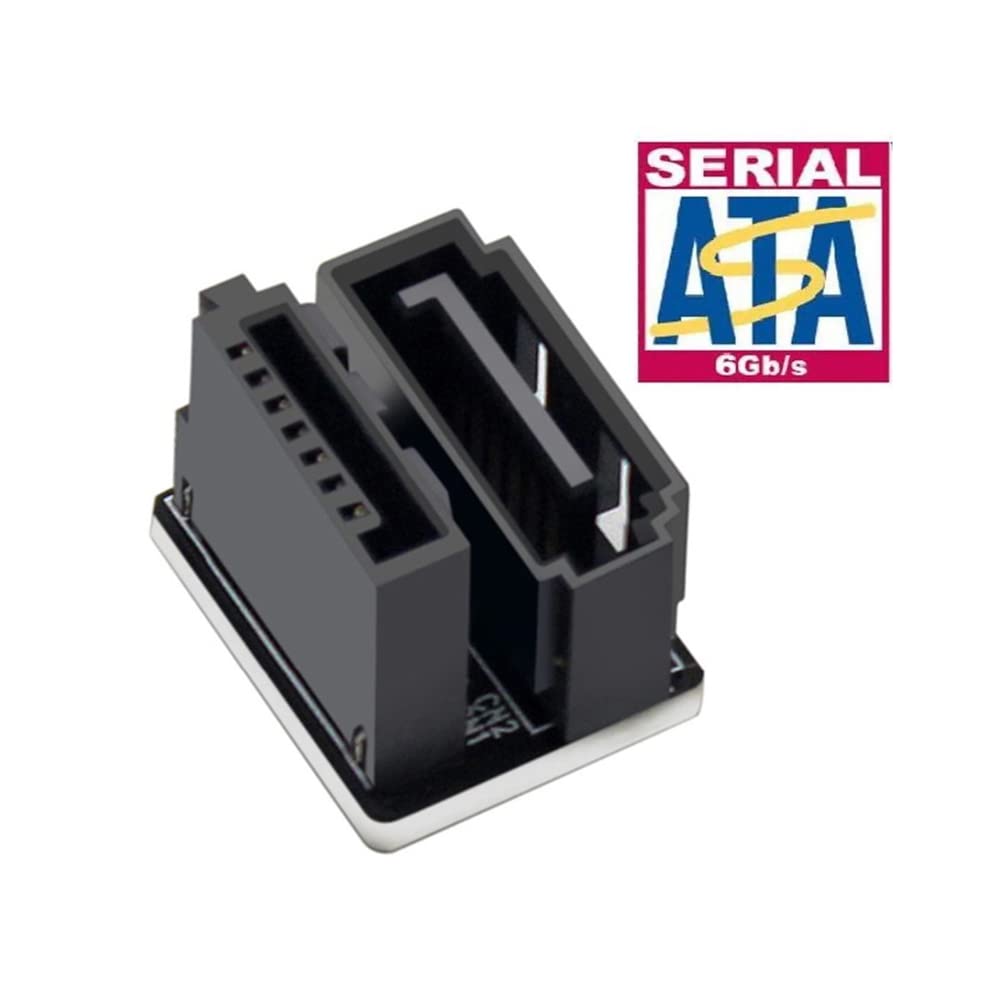 Pojedynczy adapter SATA 7-pinowy żeński na 7-pinowy męski 360 stopni kątowy adapter do komputerów stacjonarnych SSD HDD płyta główna płyta główna