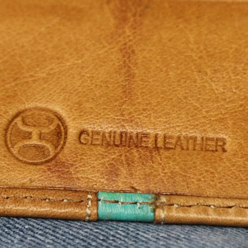 Image of HOOEY Bi-Fold Leather Men's Wallet (Aztec - Turquoise)