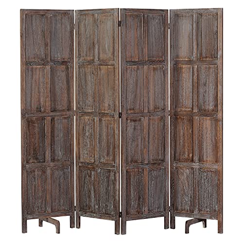 Wnutrees 5.8Ft Tall Wood Room Divider with Stand, 4 Panel Rustic Farmhouse Folding Privacy Screen Door, Partition Wall dividers for Rooms, Room Separator, Temporary Wall, Rustic Barnwood, Brown Wnutrees 5.8Ft Tall Wood Room Divider with Stand, 4 Panel Rustic Farmhouse Folding Privacy Screen Door, Partition Wall dividers for Rooms, Room Separator, Temporary Wall, Rustic Barnwood, Brown