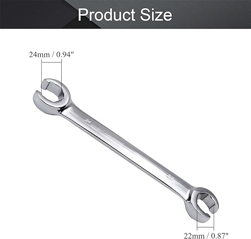 Heyiarbeit Llave de tuerca acampanada, 0.866 in x 0.945 in métrica doble extremo abierto, 1 unidad