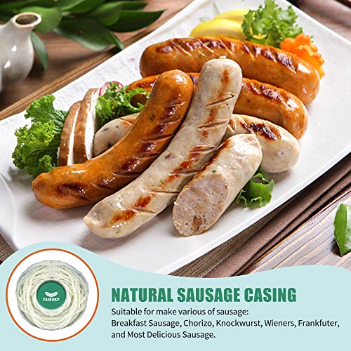 Edible Natural Sausage Casing, Grade A Sausage Casings For Home Sausage Making,Breakfast Sausage,Chorizo,Knockwurst,Wieners,Frankfuter,And Most Delicious Sausage-17M/55Ft，Φ22-24Mm #TOP5