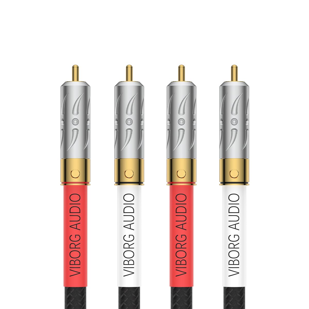 Viborg Coppia 09G-801 RCA Cavo di interconnessione 4 Core Multiplex Rame Multiplex 5N Cavo di segnale RCA OFC (3,3FT/1M)