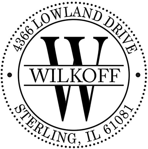 Custom Monogram Return Address Stamp - Personalized Self Inking Rubber Stamp (Style 037) - with Locking Bottom Cover