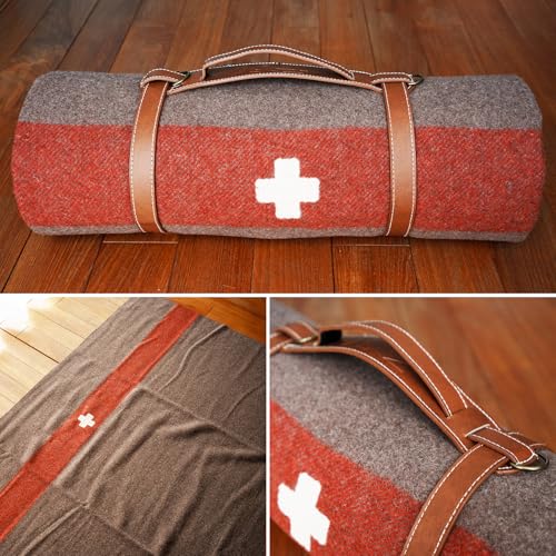 TANOSHII Cobertor de lã militar, quente e grosso, cobertor 100% lã para atividades ao ar livre, acam