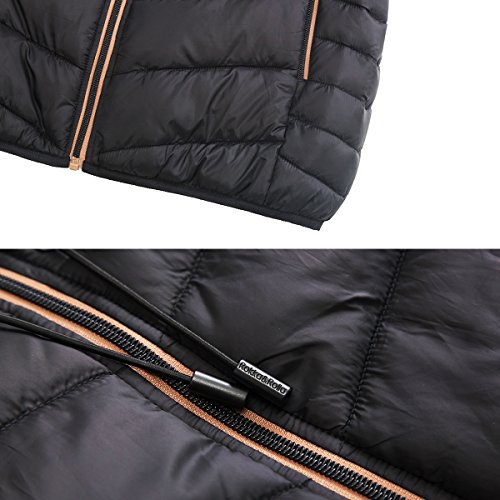 Rokka&Rolla Women's Lightweight Puffer Jacket Water-Resistant Hooded Winter Coat4