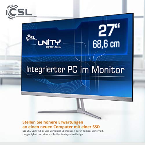 All-in-One-PC CSL Unity F27W-GLS, 68,58 cm (27 Zoll,1920x1080 Full HD) - Lautloser AIO (Intel N4120 CPU 4x2600 MHz, 128 GB SSD, 8 GB DDR4-RAM, Windows 11 Home), weiß – Bild 8
