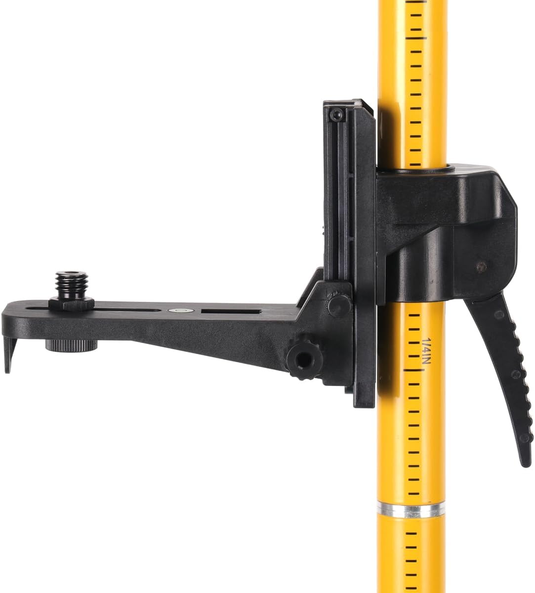 MOETER Mounting Bracket Clamp with 1/4"-20 Male and 5/8"-11 Thread Adapter for Telescoping Laser Pole - Compatible with Rotary and Line Laser Levels, Heavy-Duty Plastic Construction
