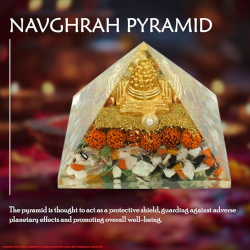 Image of Navgrah Pyramid | 3-Inch | Planetary Healing Pyramid for Balancing the 9 Planets | Navgrah |Spiritual Decor for Home and Meditation