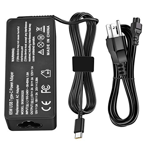 65W USB Type-C Charger for Lenovo Thinkpad T14 T14S T15 T16 L13 L14 L15 E14 E15 E16 X12 X13 R14 K14 Gen 1 2 3 4 5 6, P14s P15s P52s P53s P51s Laptop Power Adapter Supply Charging Cord