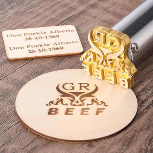KAINSY Custom Electric Branding Iron for Wood, Personalized Logo Wood Branding Iron for Leather Food, Durable Wood Burning Stamp with Handle, Handcraft & Wedding Gifts, Woodwork Tool(2Inches, 300W)