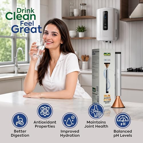 Image of Jeena Sikho INJK Magnetic Water Treatment Device | Water Revitalizer with Gold, Silver, Platinum, Copper, Magnets & Mineral Pebbles | Provides Better Hydration, pH Balance & Mineral Retention