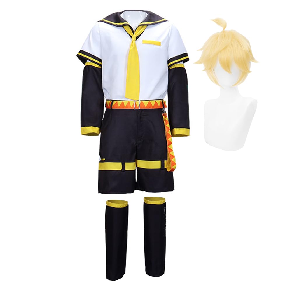 Kagamin Rin/Len Costume de cosplay, tenue d'Halloween, uniforme de sailor, ensemble complet