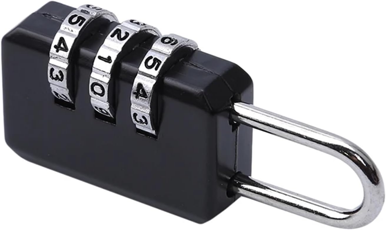 3 Digit Number Combination Pad Lock Outdoor Lock Suitcase Luggage Security Coded Lock Zinc Alloy Code Lock 1/10Pcs(Black 10pcs)