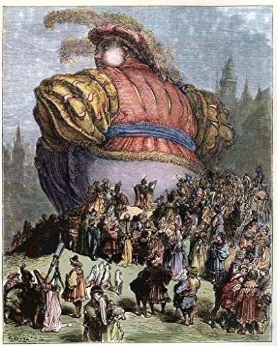 Cuadro sobre lienzo de Gargantúa visita París de Gustave Dore para decoración 60x90cm