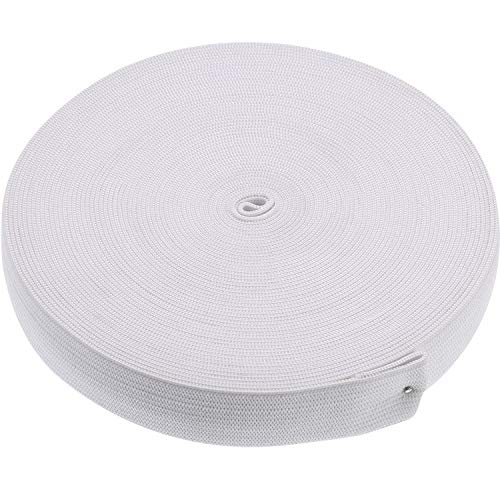 Barcelonetta | 50 Yard X 1" Inch | Sewing Elastic | Elastic Band Spool | Knit Roll, Stretch, Craft Elastan | Made in USA (White)