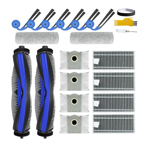 Image of X9 Pro Omni Replacement Parts for ECOVACS DEEBOT X9 Pro Omni / X9 Pro Robot Vacuum Cleaner 19 Packs 2 Main Brushes, 4 Filters, 6 Side Brushes, 2 Roller Mops, 4 Bags, 1 Bumper Stripe