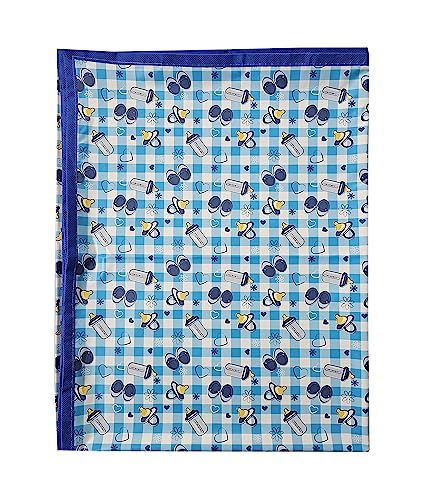 Image of EcoSoft Plastic Sheet,PVC Sheet for Kids,Rubber Sheet for Babies,Bed Wetting Protector(90 x 135 cm) (Blue Bottle)