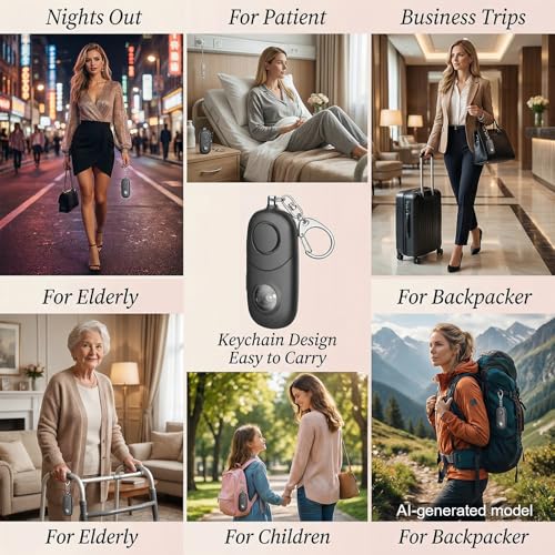 Personal Alarm for Women Keychain Alarm: Qoosea 135dB Emergency Keychain Siren with Strobe Light Loud Siren for Women Kids Students Seniors Emergency Self-Defense for Night Sports - image 4