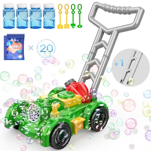 Image of 2024 New Models Bubble Lawn Mower Toddler Toys - Bubble Machine Summer Outdoor Toys, Automatic Bubble Mover Push Toy for Age 3+ Year Old Preschool Baby Boys Girls Birthday Gifts (Green)