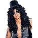 Costume Culture Men's Curly Rocker Wig Deluxe, Black, One Size