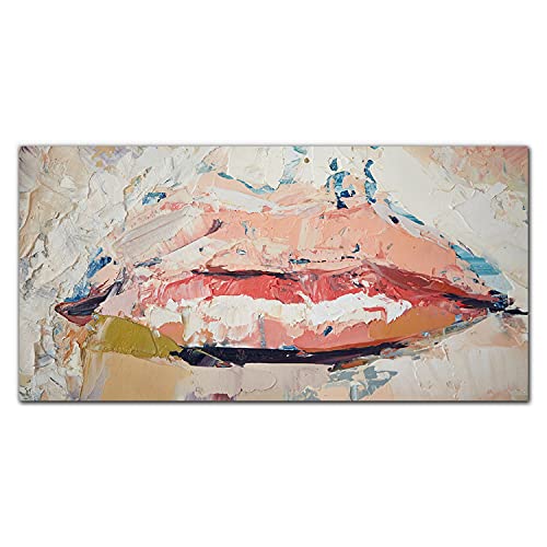 Tableau en verre 100x50cm Bouche pour décoration murale chic
