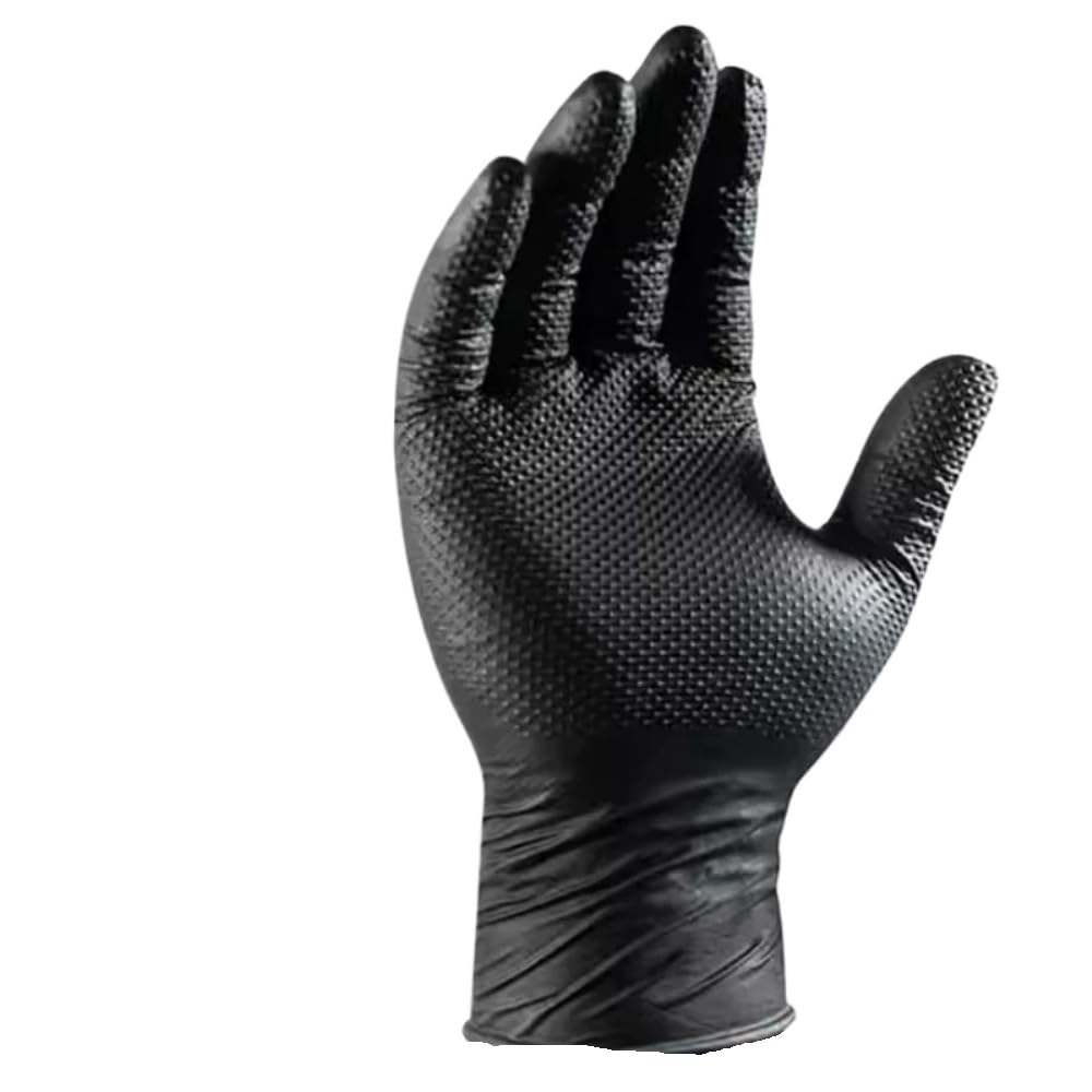 waterproof and cut-resistant Guantes industriales de nitrilo negros de alta resistencia Safety Gloves Wholesale is available(Black 50PCS,L)