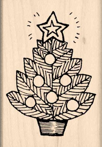 Tampon sapin de Noël bois scrapbooking et carterie festive scrap