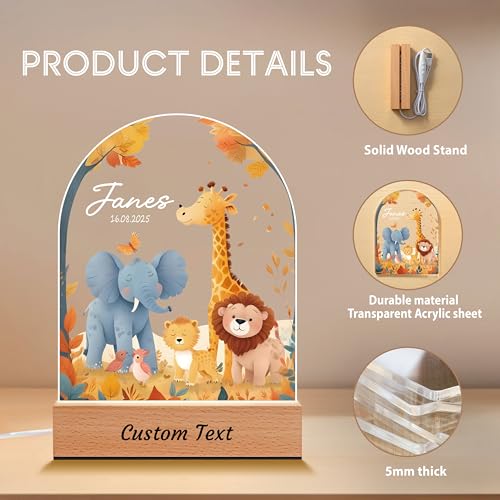 Lámpara de noche personalizada acrílica para bebé miniatura 5